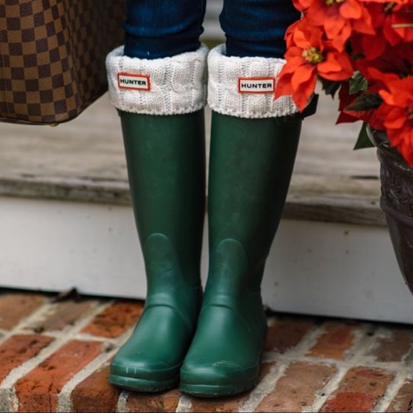 original tall cable knit cuff welly boot socks